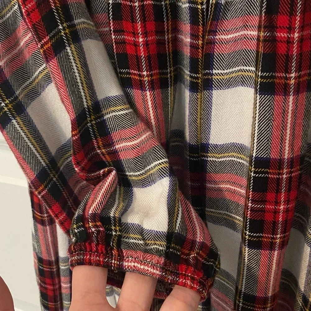 Plaid Ruffle Dress Size XL 14/16 Red Black Yellow White